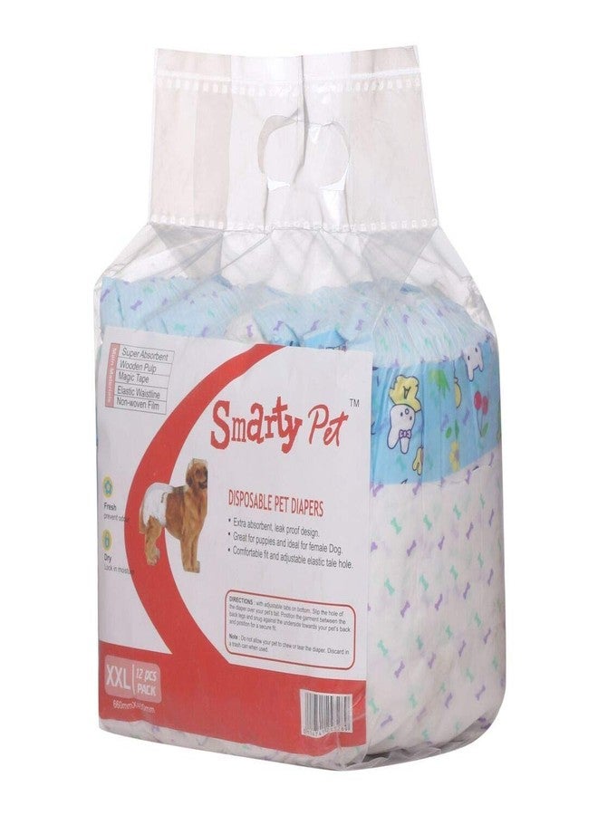Petlicious & More SmartyPet Disposable Pet Diapers Dog Diapers for Dogs (Extra Large, 600mm X 370mm, 12 pcs) - Image 2