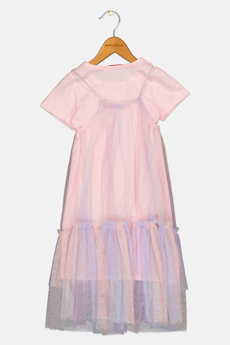 English Laundry Toddlers Girl Textured Short Sleeve  Dress, Pink - Image 2