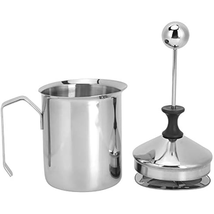 Sorandy خلاط حليب يدوي من الفولاذ المقاوم للصدأ 400 سم مكعب 304 بتصميم مقبض مريح وصناعة رائعة وتصميم شبكي رفيع مزدوج الطبقات مثالي للمنزل والمقهى والمطعم - Image 2