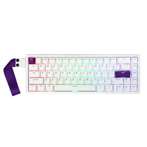 EPOMAKER HE68 Hall Effect Keyboard, 8000hz Polling, 0.01mm Adjustable Trigger, 0.125ms Latency, Creamy Gasket, Snap Key, SOCD, RGB, Wired Magnetic Gaming Keyboard for Mac/PC (White) - Image 1