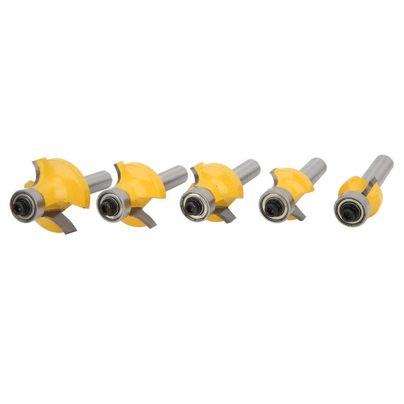 5 Pcs Router Bit Set, 8mm Shank Round Corner Trimming Router Bit for Woodworking, YG8 Alloy Milling Cutter with Rust - Coating for Inverted R Cutting - Image 4