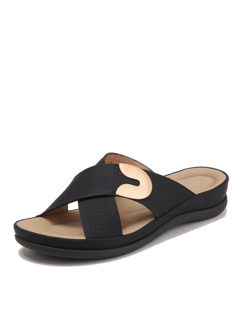 SIKETU New one-piece casual wedge heel women's shoes, soft soled sandals  - Image 1