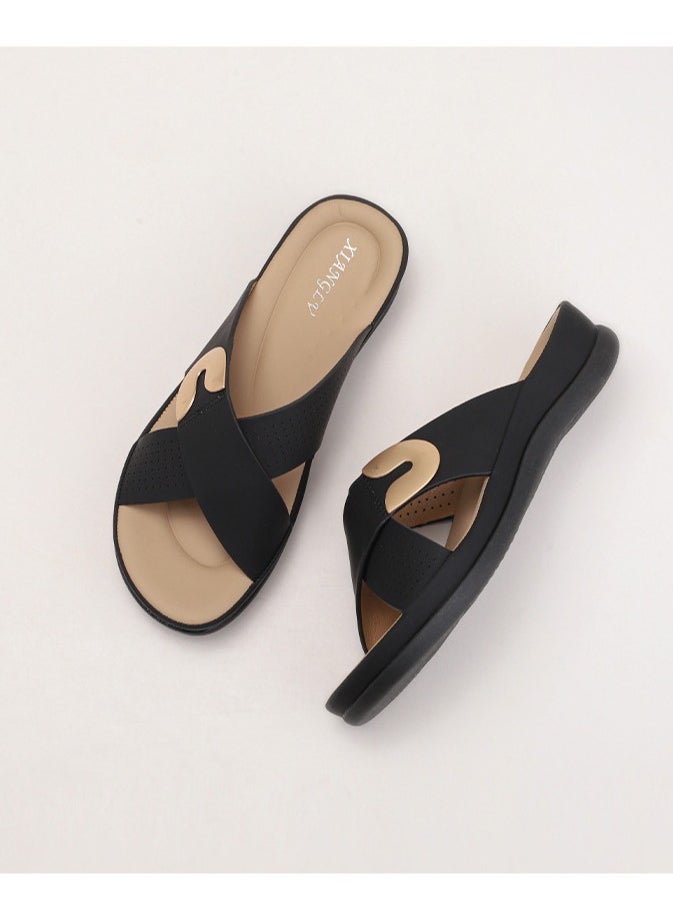 SIKETU New one-piece casual wedge heel women's shoes, soft soled sandals  - Image 2