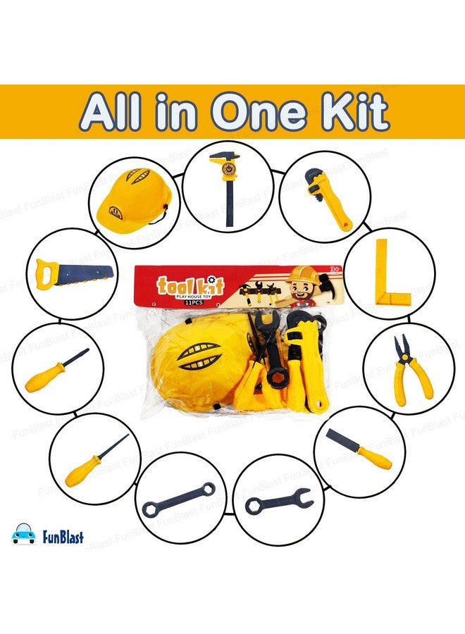 FunBlast Tool Kit Toy for Kids - 11 Pcs Pretend Role Play Toys for Boys, Workshop Tool Kit Construction Toys for Kids, Engineer Workshop Tool Kit for Kids, DIY Tool Set Play Toys for Kids - Image 4
