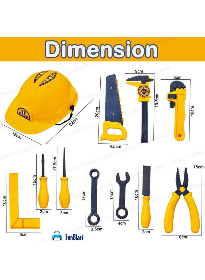 FunBlast Tool Kit Toy for Kids - 11 Pcs Pretend Role Play Toys for Boys, Workshop Tool Kit Construction Toys for Kids, Engineer Workshop Tool Kit for Kids, DIY Tool Set Play Toys for Kids - Image 2