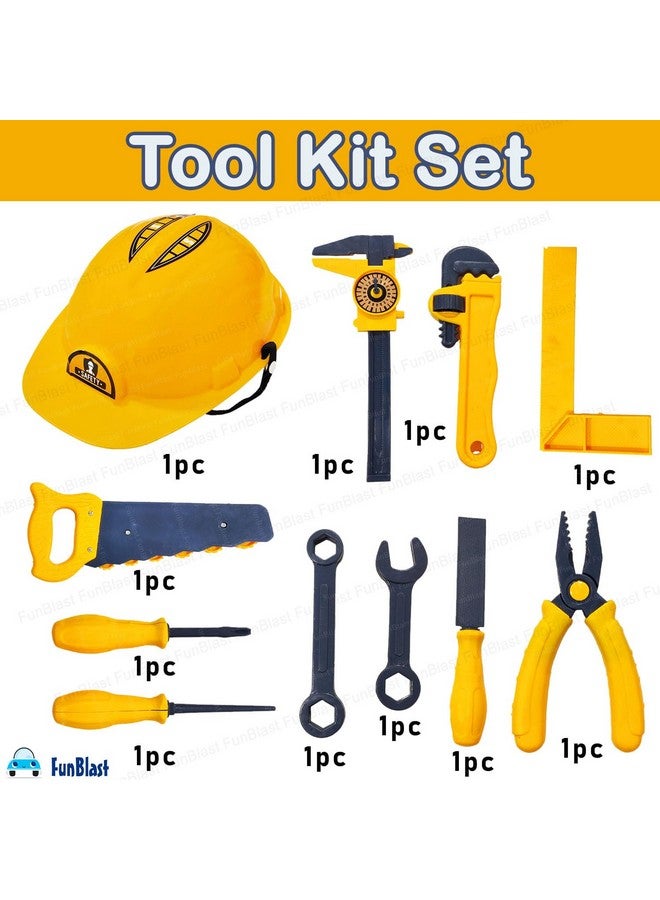 FunBlast Tool Kit Toy for Kids - 11 Pcs Pretend Role Play Toys for Boys, Workshop Tool Kit Construction Toys for Kids, Engineer Workshop Tool Kit for Kids, DIY Tool Set Play Toys for Kids - Image 5