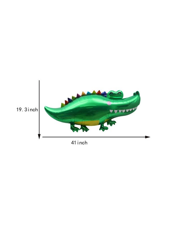 DYT 5PCS Alligator Foil Balloon Crocodile Mylar Balloon for Alligator Themed Birthday Party Decorations Jungle Animal Party Supplies - Image 2