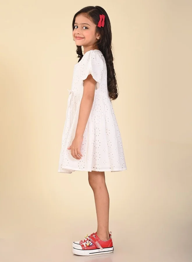 LILPICKS Eyelet A-Line Dress
