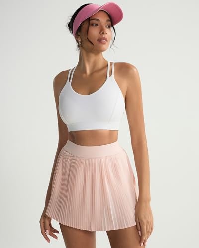 RUNNING GIRL صدرية رياضية نسائية من RUNNING GIRL بتصميم حمالات متقاطعة ودعم خفيف مع أكواب قابلة للإزالة باللون الأبيض - Image 2