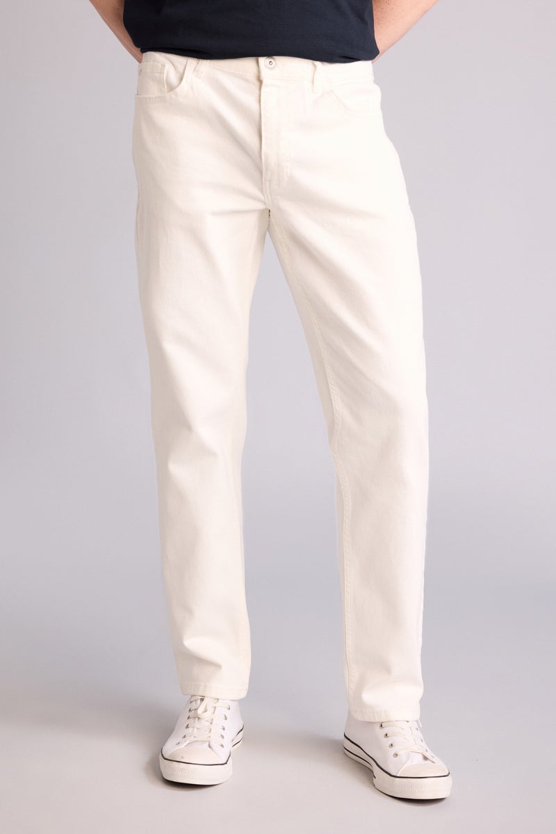 DeFacto White Man Carrot Fit Trousers Casual - Image 3