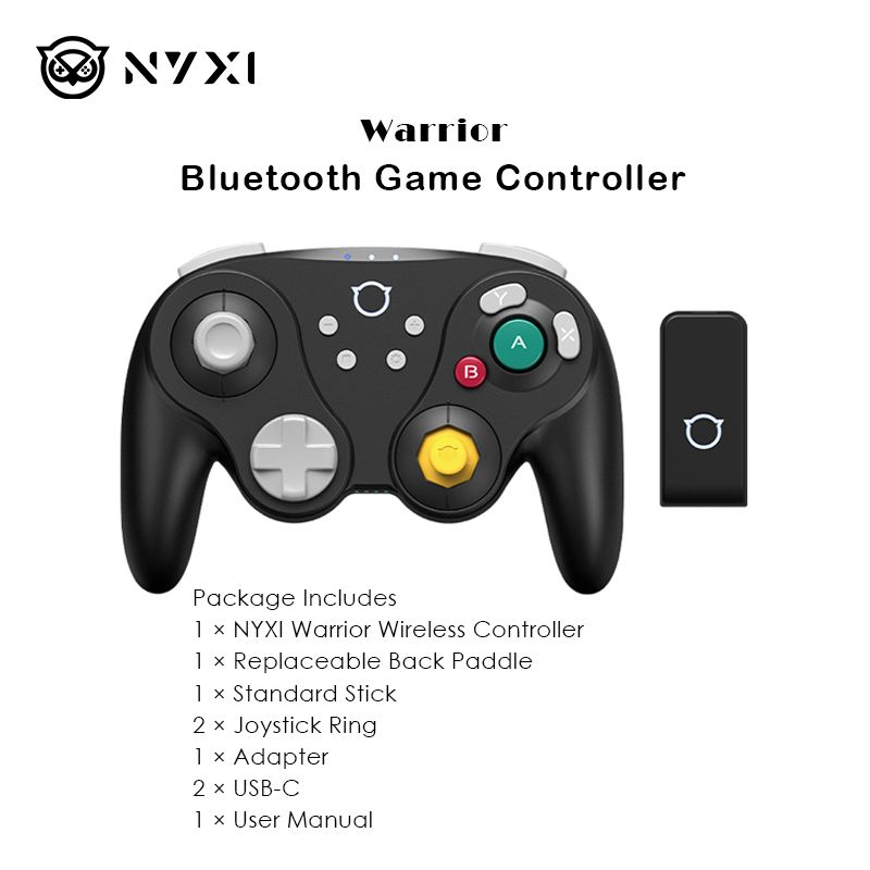 Nyxi Warrior Wireless Game Controller for PC, Nintendo Switch 2 and GameCube, Black - Image 1