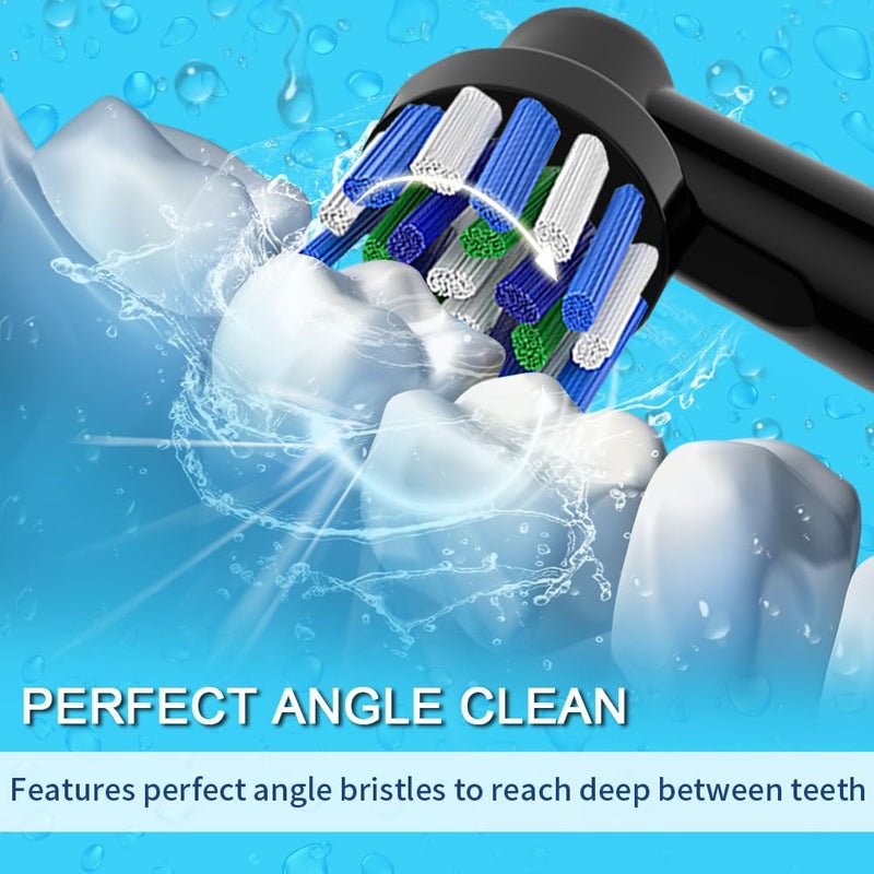 valuabletry 8pcs Replacement Heads Compatible with Oral B Electric Toothbrush, 4pcs Precision Clean and 4pcs Cross Clean Brush Heads, Black - Image 4
