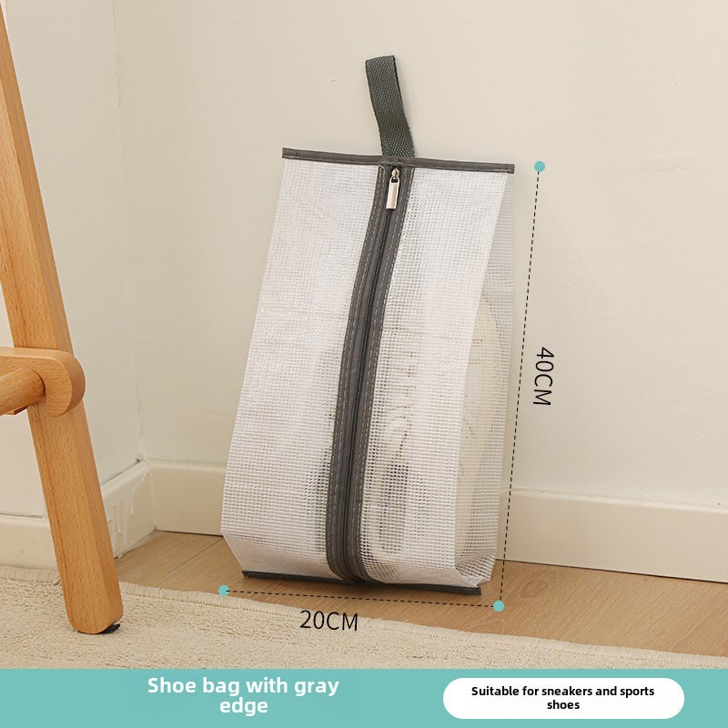 Transparent shoes storage bag travel shoes dust bag household moisture-proof waterproof boots finishing bag storage artifactGrey edge [20*40cm]] Grey edge [20*40cm]] 