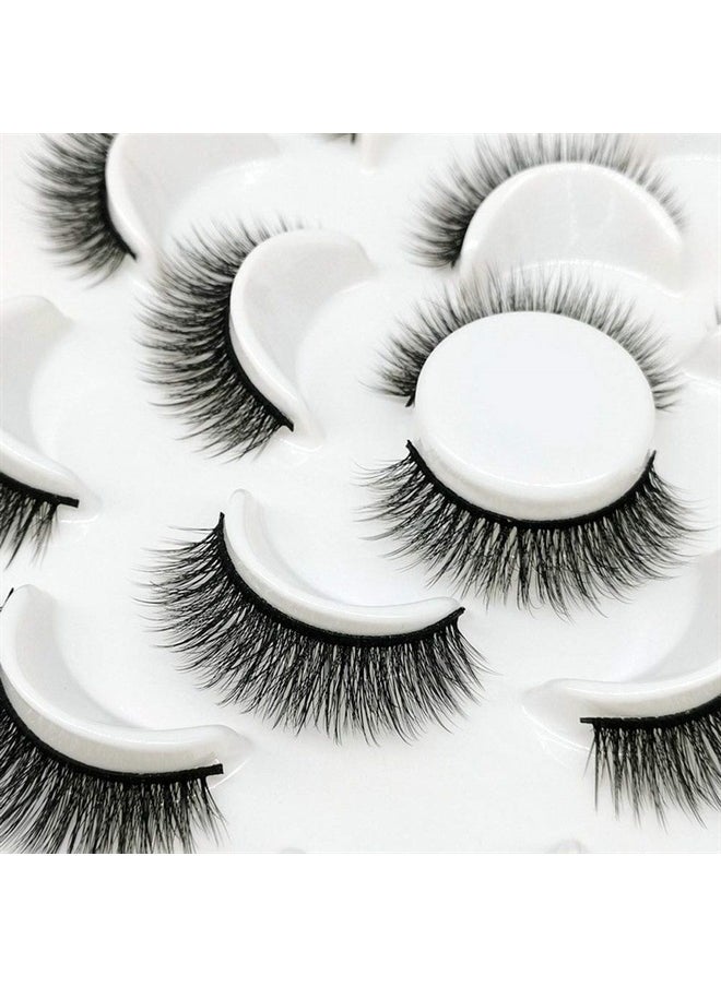 DAODER False Eyelashes Lashes Natural Look Thick Short 3D Faux Mink Lashes Strip 10mm Reusable Soft Wispy Lashes Pack Vegan Natural Lashes 10 Pairs(Natural Short lashes)  - Image 4