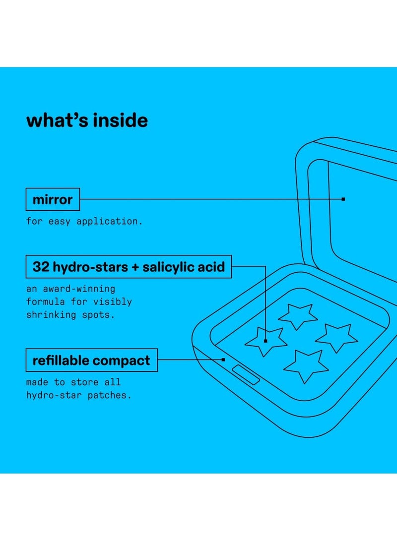 Starface Hydro-Star + Salicylic Acid Pimple Patches and Big Blue Compact, Helps Shrink and Soothe Deeper Spots, Cute Star Shape, Vegan, 32 count - Image 4