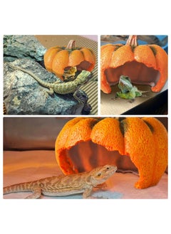 Kathson kathson Resin Reptile Pumpkin House Bearded Dragon Hammock Lizard Lounger 7.1 x 7.1in Reptiles Climbing Vines Leopard Gecko Tank Accessories Flexible Leaves Decor for Chameleon Snake Amphibians(5 Pcs)  - Image 4