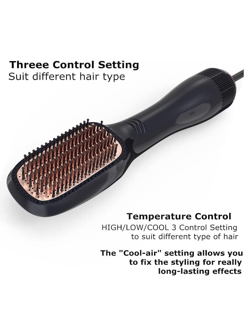 DubaiGallery 2 In 1 Professional Styling Brush Hair Dryer Brush Negative Ion Blow Dryer Straightening Brush Hot Air Styling Comb Electric Hair Dryer  - Image 3
