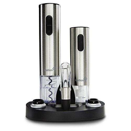 Ivation Electric Wine Gift Set – Includes Bottle Opener, Aerator, Vacuum Preserver, Stoppers, Foil Cutter & Charging Base - Image 1