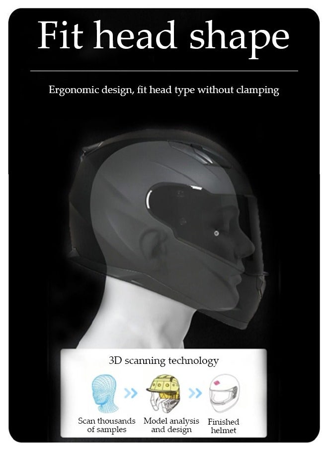 DUNISO - Full face motorcycle helmet, lightweight, collision resistant, breathable lining motorcycle helmet, cool riding equipment Four season racing helmet, suitable for both men and women - Image 1