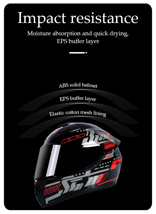 DUNISO Full face motorcycle helmet, lightweight, collision resistant, breathable lining motorcycle helmet, cool riding equipment Four season racing helmet, suitable for both men and women  - Image 5