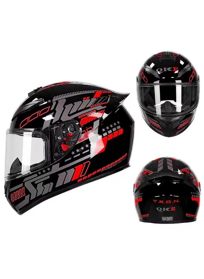 Full-Face Motorbike Helmets Unisex Personalised Electric Vehicle Safety Helmet Four Seasons Knight Motorcycle Full Helmet,ightweight ABS Shell,Sport Motorcycle Helmet
