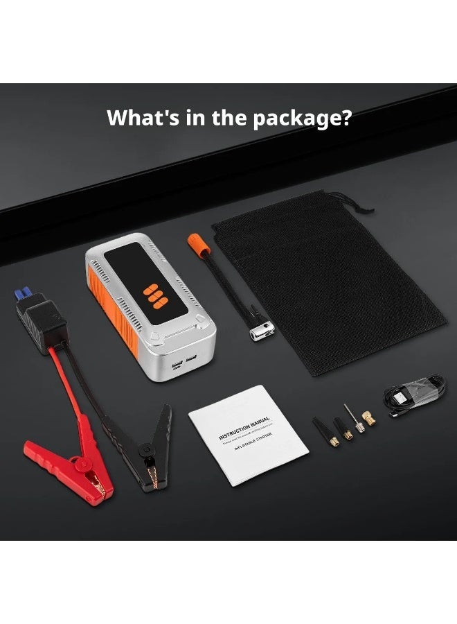 مُشغِّل سُرْعِيّ كَارٍ طَارِئٍ مَحْمُول 12 فولت 9000 أمبير - بمضخة هواء ومصدر طاقة محمول ومصباح، لجميع أنواع السيارات، درجة حرارة -40 م إلى +80 م - Image 3