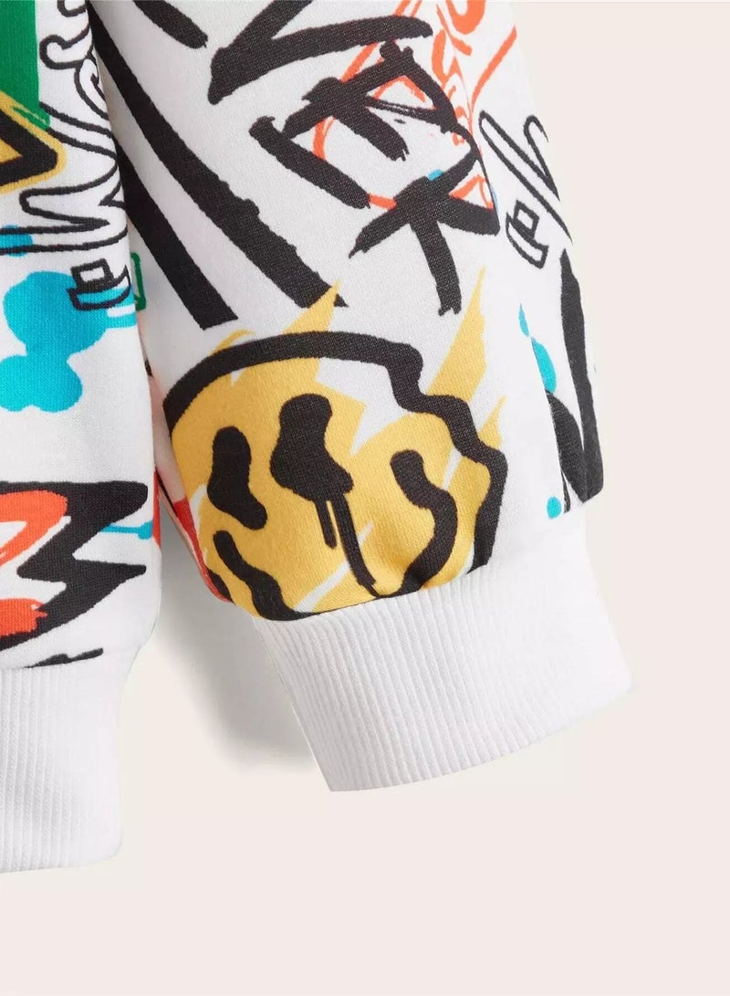 Toddler Boys Letter & Cartoon Graphic Pullover  - Image 4
