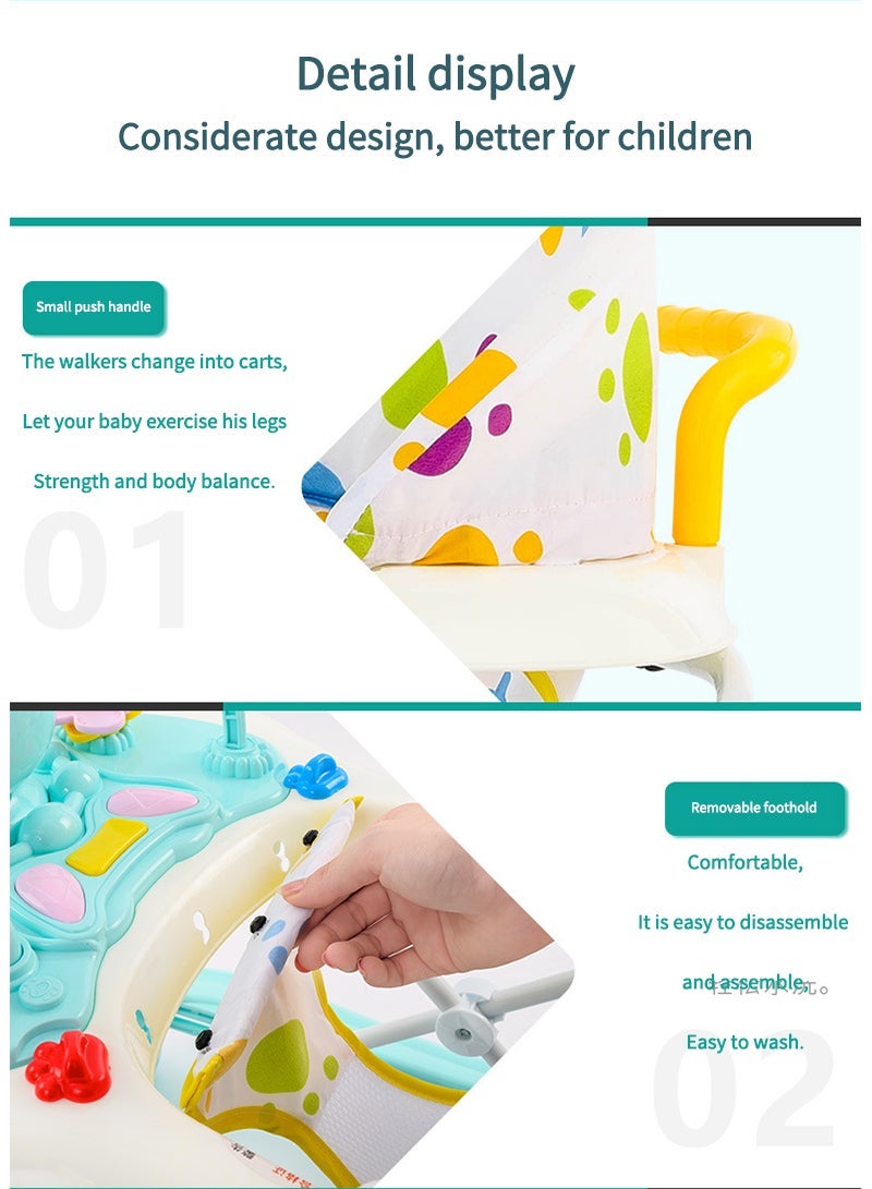 ما بيبي مقاومة للصدمات ارتفاع قابل للتعديل المحمولة ووكر الطفل مع وسادة المقعد - Image 3