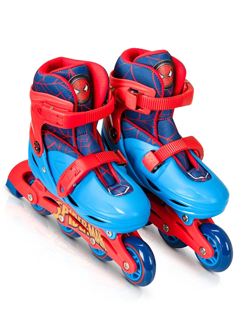 Spartan Spiderman Inline Skates for Kids Size M 35â€“38 | Durable Hardshell Boot & Soft Liner | 64mm PU CAST Wheels | ABECâ€‘7 Bearings | Adjustable Fit Marvel Inline Skates â€“ SPâ€‘1025 - Image 1