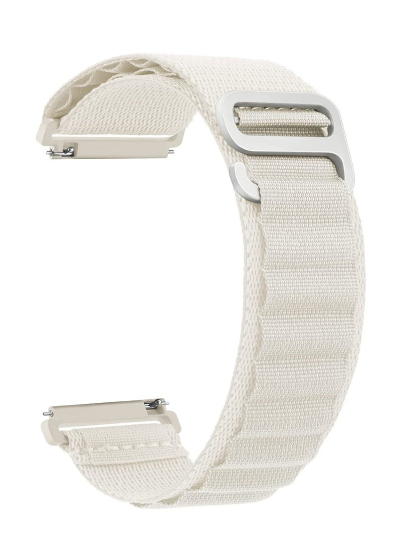 Alpine Loop 22mm Compatible With Samsung Gear S3 Classic - Frontier, Durable Sport Nylon Strap With Titanium G Hook  WHITE - Image 2