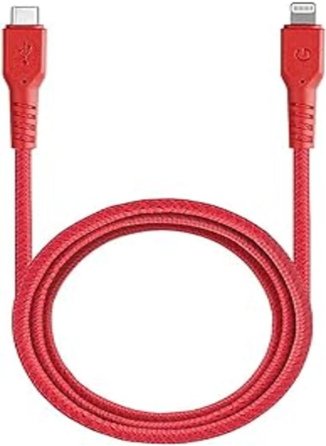 ENERGEA ENERGEA FIBRATOUGH USBC TO MFI LIGHTNING CABLE 1.5M-RED 