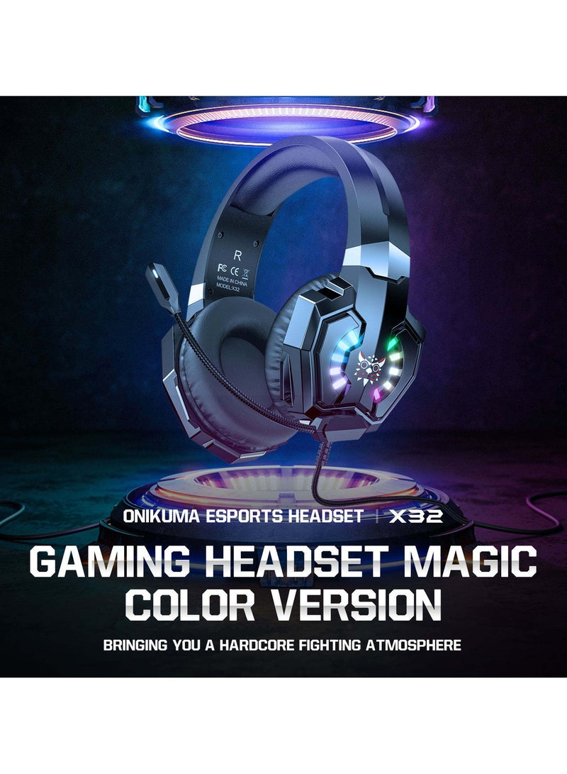 ONIKUMA X32 RGB Earphone Gamer Wired Noise Cancelling noise cancellation Gaming headphones - Image 2