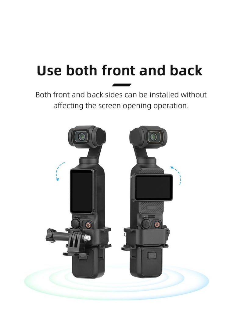 Generic Camera Adapter Frame for OSMO Pocket 3 Protective Bezel Dual Cold Shoe Adapter Clip Expansion Base Backpack Clip Tripods Car Mounts Bike Carrier Accessories (Adapter Frame)  - Image 4