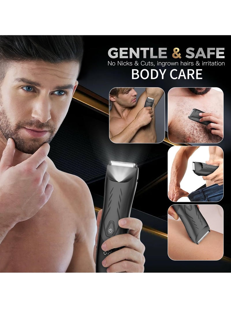Excefore Hair Removal Shavers, Waterproof Hair Groomers, Cordless Ball Trimmer, Male Painless Wet Dry Hygiene Razor with Standing Charging Dock in Black, Perfect Young Men's Gift - Image 2