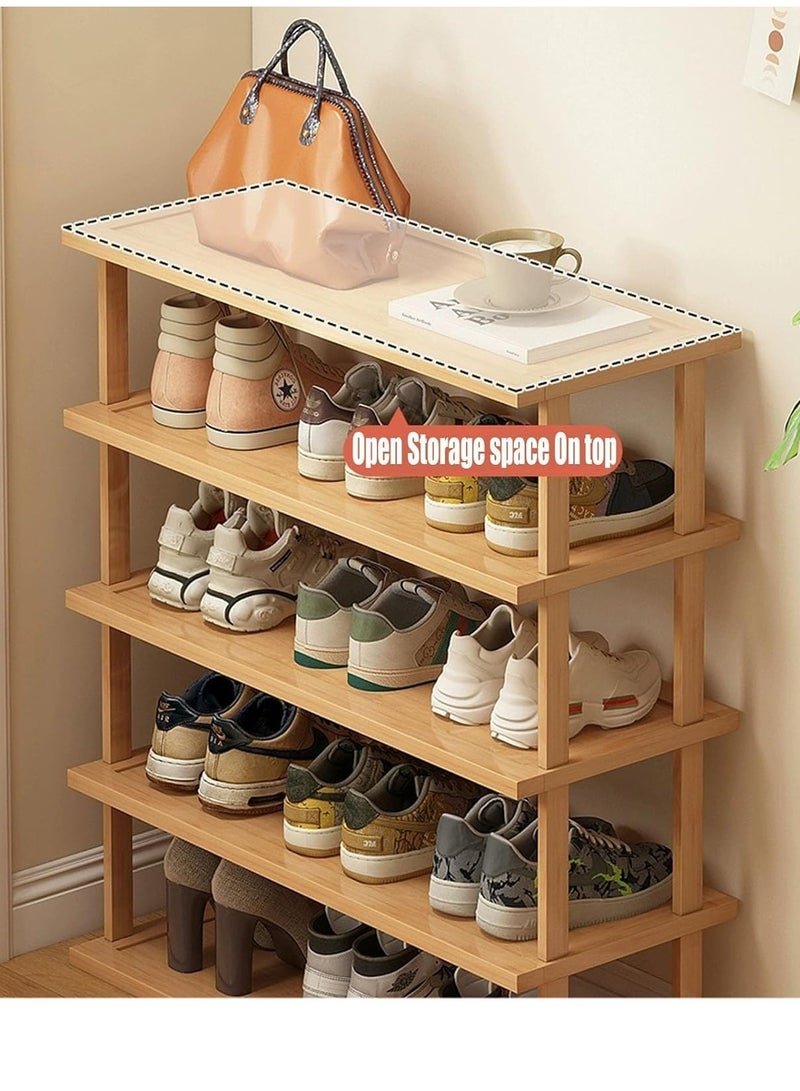 Generic 𝐅𝐅𝐃 Bamboo Shoe Rack – Storage Organizer, Multi-Functional Shelf for Shoes, Books, Plants & More – Lightweight, Easy to Assemble, Eco-Friendly Design, Beige  - Image 3