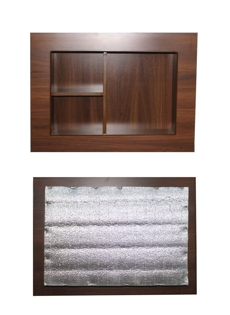 Brides Window air conditioner cover shelf for wall covering made of wood, brown color  - Image 2