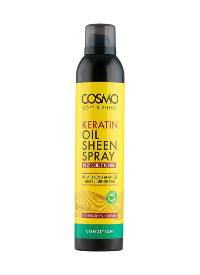 COSMO Soft & Shine Keratin Oil Sheen Spray 300ml | Deep Conditioning | Strengthen and Repair | Glossy, Luxurious Shine | Yellow  - Image 1