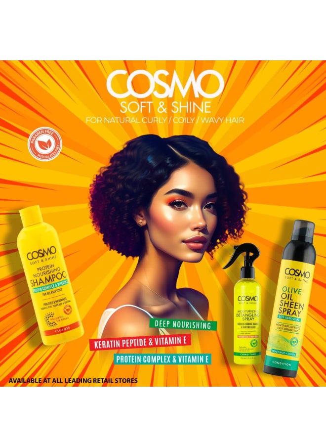 COSMO Soft & Shine Keratin Oil Sheen Spray 300ml | Deep Conditioning | Strengthen and Repair | Glossy, Luxurious Shine | Yellow  - Image 3
