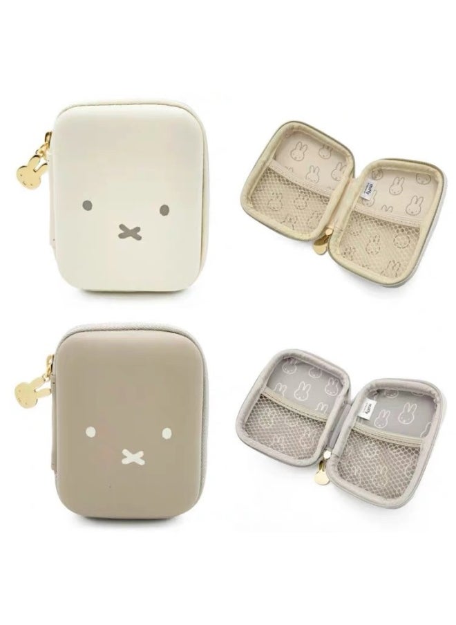 Generic - Japanese Miffy Miffy Storage Bag Cartoon Cute Lipstick Cosmetic Bag Hard Box Protection Portable Jewelry Headset Bag-Color:Miffy Storage Bag (apricot Color) In Stock - Image 1