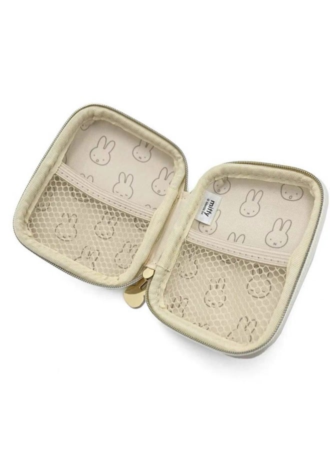 Generic - Japanese Miffy Miffy Storage Bag Cartoon Cute Lipstick Cosmetic Bag Hard Box Protection Portable Jewelry Headset Bag-Color:Miffy Storage Bag (apricot Color) In Stock - Image 1