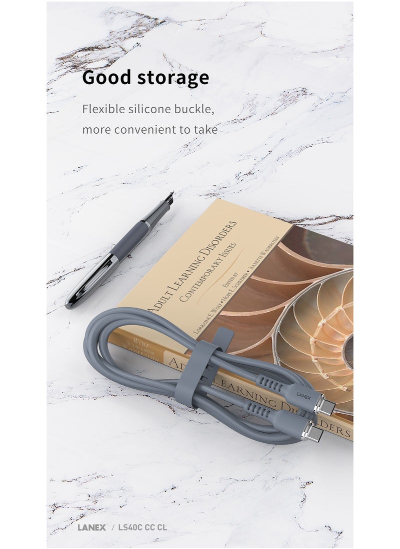 LANEX - Lanix LS40CL 1.5m USB-C to Lightning 30W PD Fast Charging Cable for iPhone 14, 14 Plus, 14 Pro, 14 Pro Max, iPhone 13, 12, 11, XS, Pro Max, Pro, Mini, SE, iPad 9 - Image 1