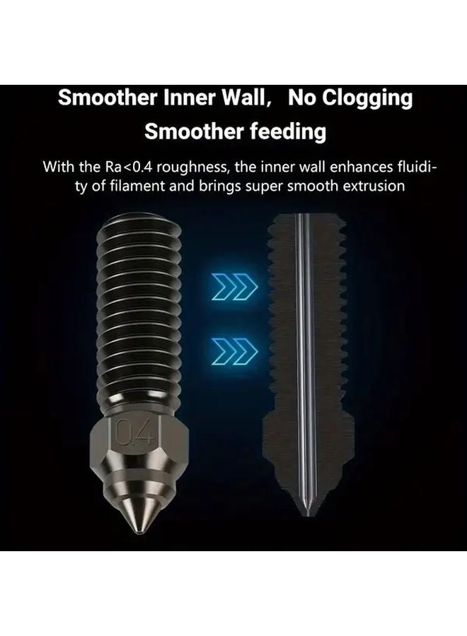 كرياليتي إندر 3 V3 KE K1 K1 MAX طابعة ثلاثية الأبعاد فوهة 0.6 مم فولاذ مقسى 2 قطعة سلسة بدون انسداد - Image 4