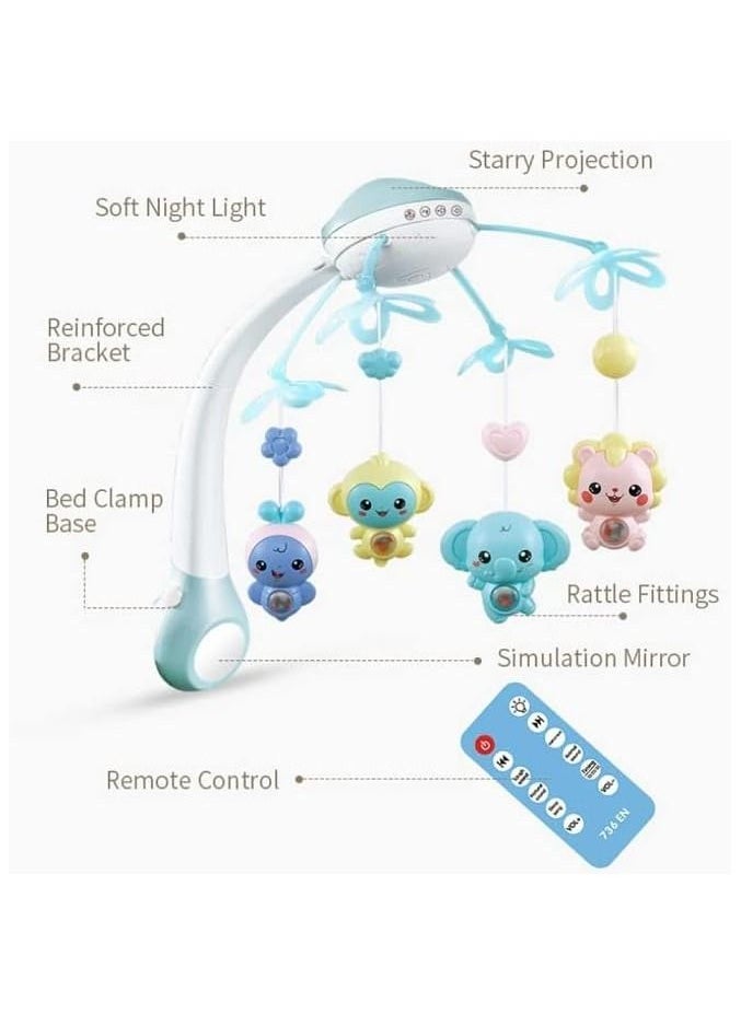 Generic - Hanging Rotating Mobile Baby Bed Toys with Lights and Music, Remote Control with Timer, Bed Toy for Newborn Baby Girls and Boys with Night Light - Image 1