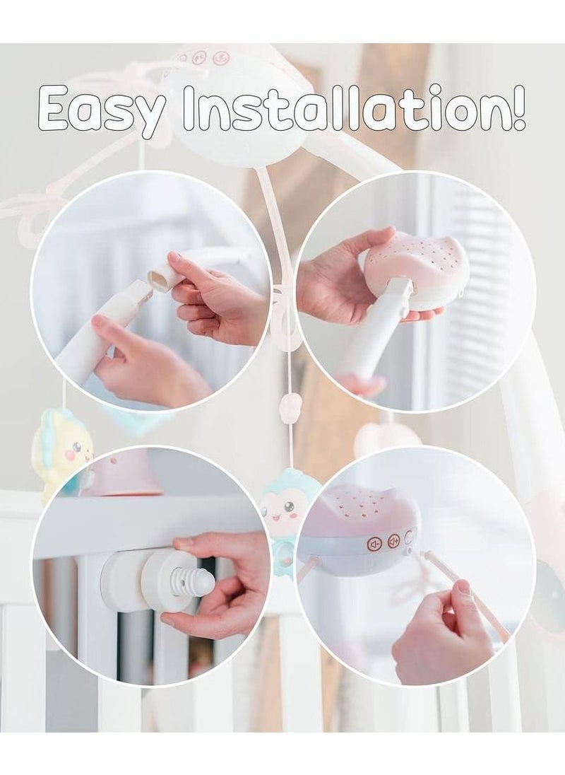Generic - Hanging Rotating Mobile Baby Bed Toys with Lights and Music, Remote Control with Timer, Bed Toy for Newborn Baby Girls and Boys with Night Light - Image 1