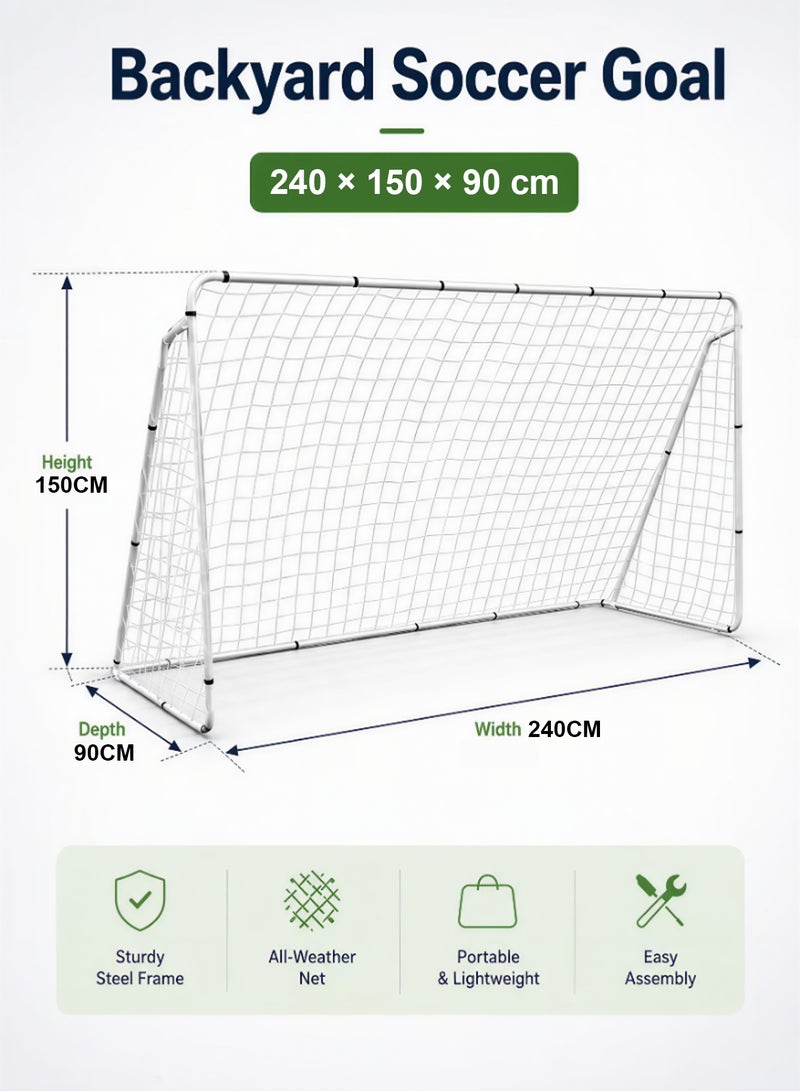 Jourvent Football Goal with a Single Net,  240*150*90 cm - Image 3
