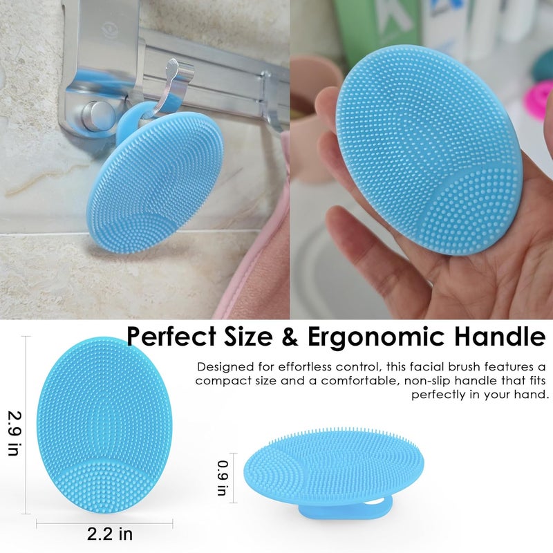 Innerneed 4 Pack Silicone Face Scrubber for Deep Cleansing and Exfoliation – Soft Facial Cleansing Brush, Gentle for All Skin Types, Blackhead Remover, Portable - Image 3
