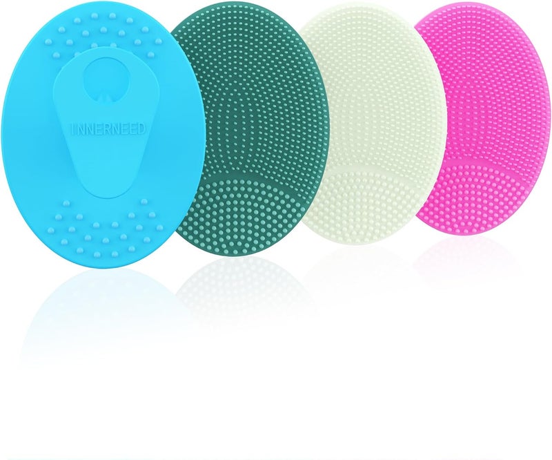Innerneed 4 Pack Silicone Face Scrubber for Deep Cleansing and Exfoliation – Soft Facial Cleansing Brush, Gentle for All Skin Types, Blackhead Remover, Portable - Image 1