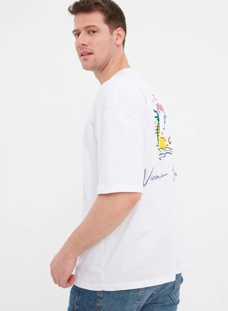 trendyol Back Print Crew Neck T-Shirt