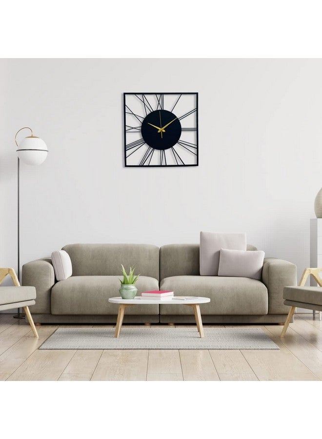 Dcloud The Art of Ingenuity Stylish Metal Wall Clock for Home and Hall, Living Room, Bedroom, Office, Antique Big Size (40cm) (Black) - Image 2