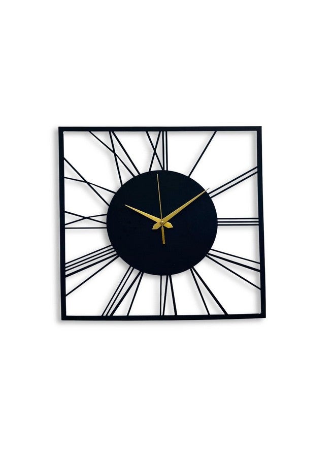Dcloud The Art of Ingenuity Stylish Metal Wall Clock for Home and Hall, Living Room, Bedroom, Office, Antique Big Size (40cm) (Black) - Image 1